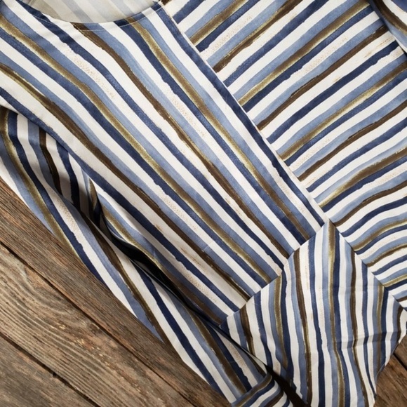 ZARA Striped Mix Print Satin-Feel Blouse - Picture 4 of 11